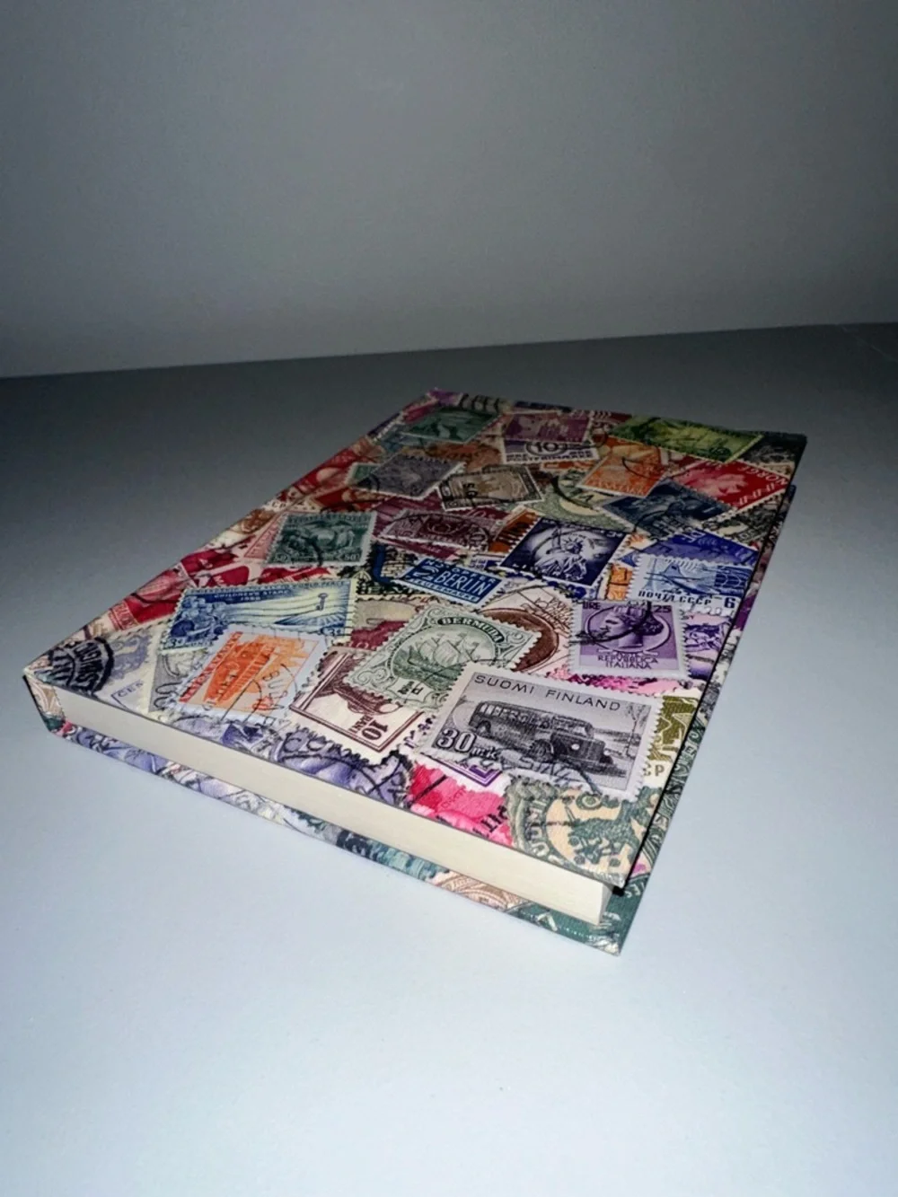 Lake Press Hard Cover Vintage Postage Stamp Print Textured Indented Journal